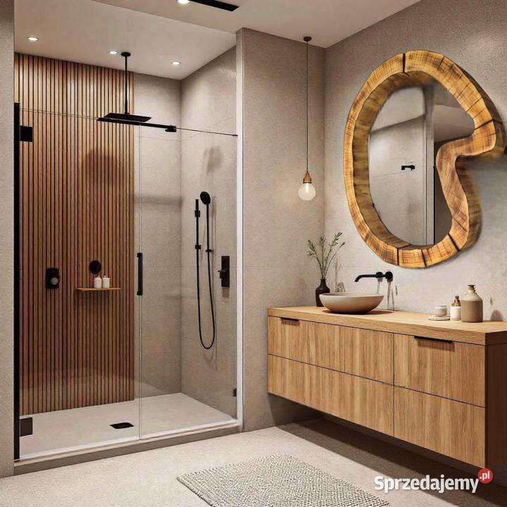 niebanalne drewniane lustro do łazienki Rzeszów