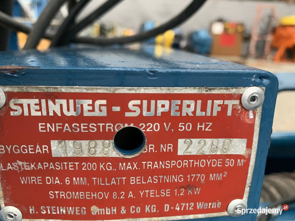 Winda budowlana wyciąg Steinweg Superlift 15 m Rok produkcji 2000 Poznań