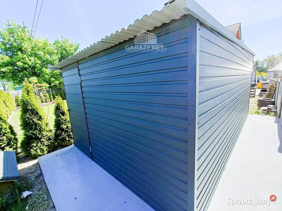 GARAŻ BLASZANY 3M X 6M SPAD TYŁ BRAMA UCHYLNA Sanok sprzedam