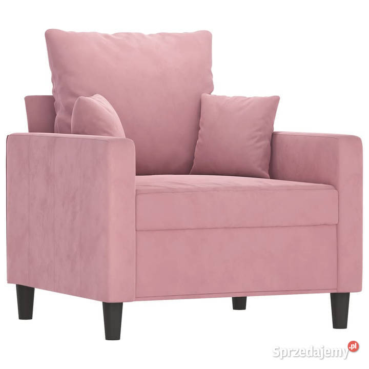 Fotel różowy 60 obity aksamitem WM359286