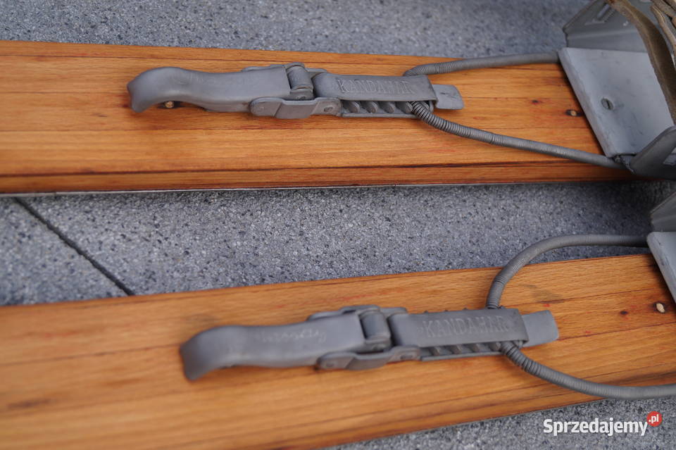 Stare narty drewniane 180 kijki Pruchnik