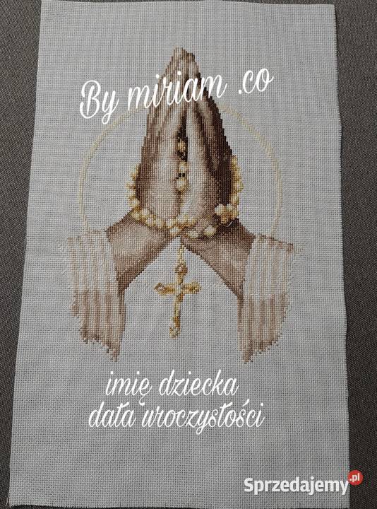 Pamiątka komunii świętej haft oprawa