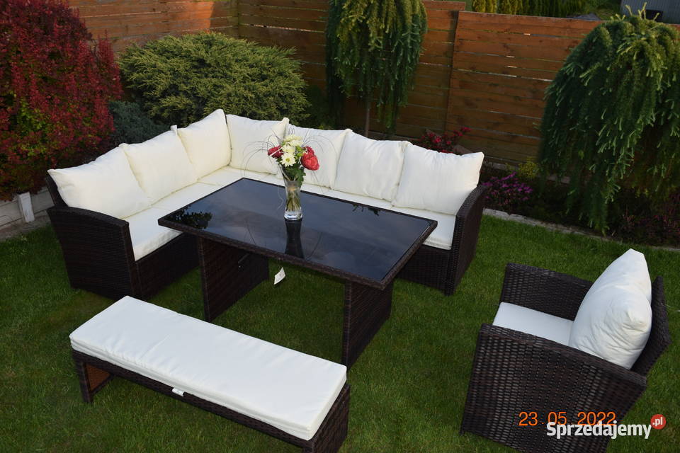 zestaw mebli ogrodowych BARCELONA brąz fotel Bosutów sprzedam