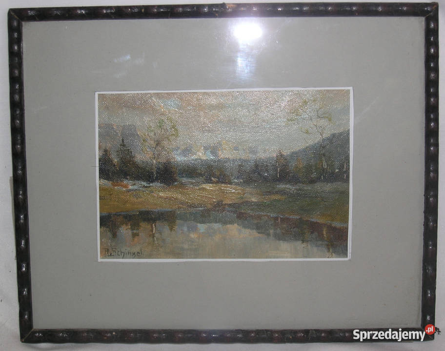 Obraz olejny vintage autor Reinhard Schinzel Bartków