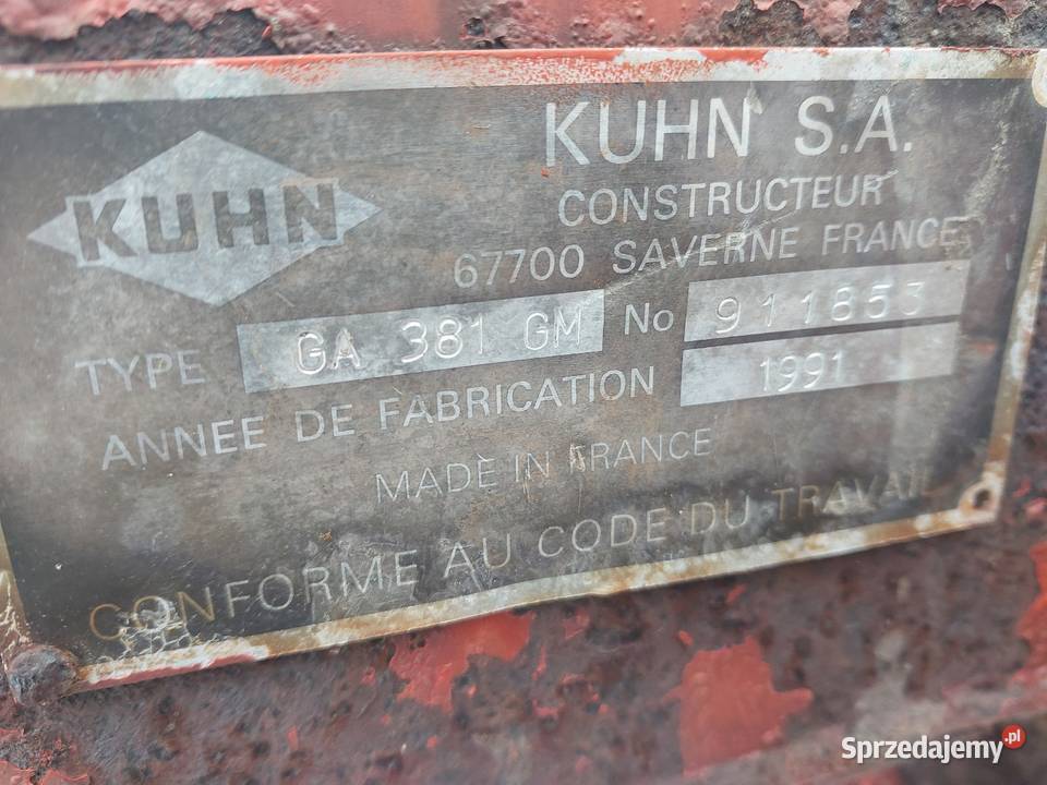Zgrabiarka karuzelowa kuhn GA 381 Zgrabiarki i przetrząsacze Piotrków Trybunalski
