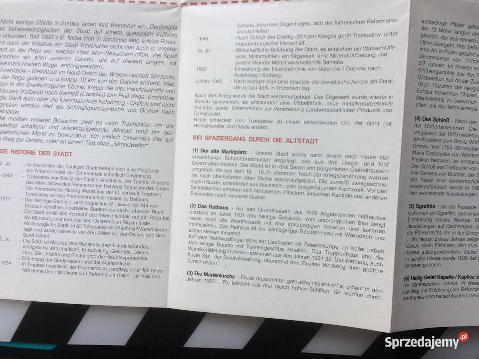 1029 Trzebiatów Plan Miasta Antykwariat zachodniopomorskie Szczecin