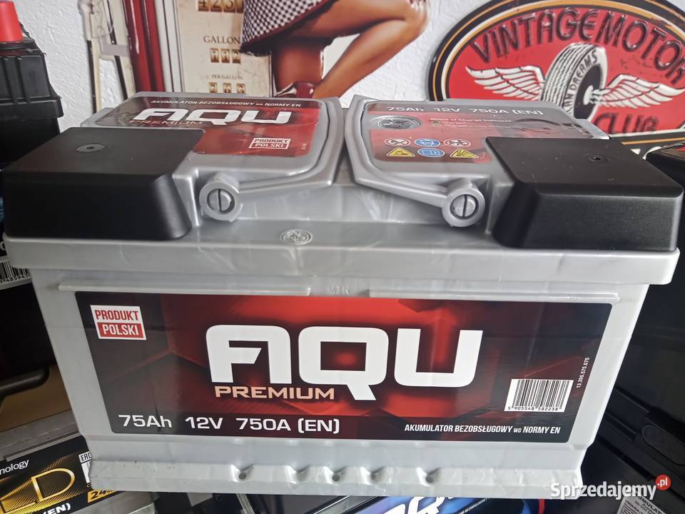 Akumulator AQU Premium 75Ah 750A P śląskie Częstochowa