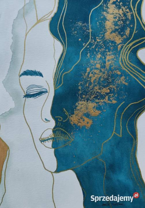 Akwarela Akwarelka Obraz pt Złoty oddech Świnoujście