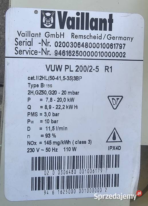 Vaillant VUW 200 25 R1 Nowy Tomyśl