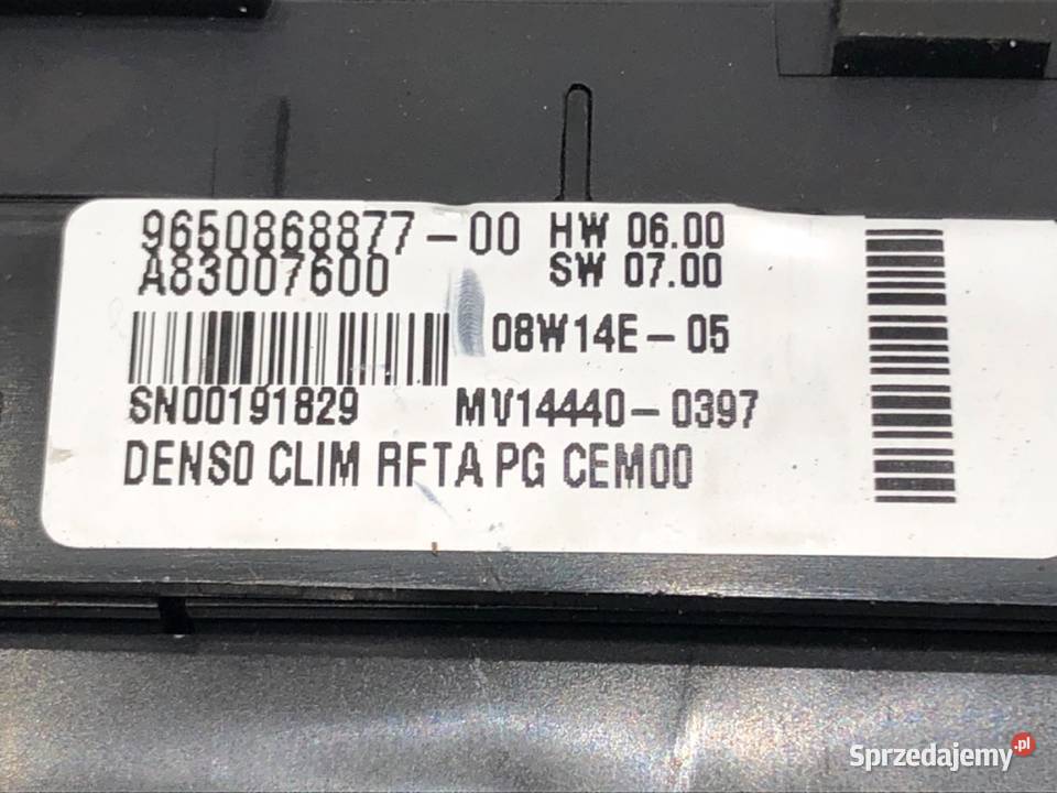 PANEL STEROWANIA NAWIEWU CITROEN C4 PICASSO I