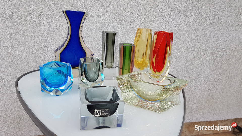 murano sommerso włoskie szkło wazony Myszków