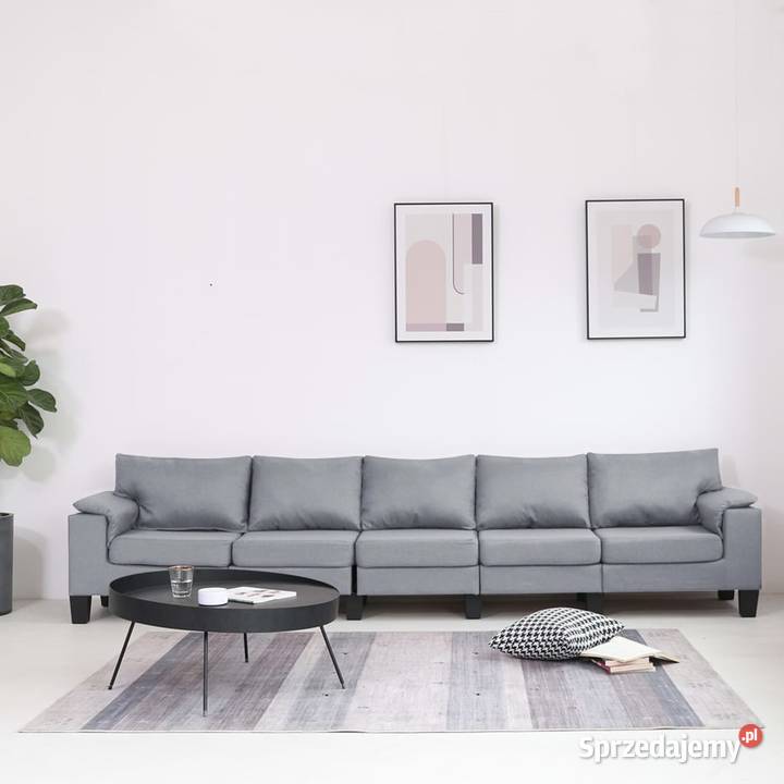 vidaXL 5-osobowa sofa, jasnoszara, tapicerowana 287100