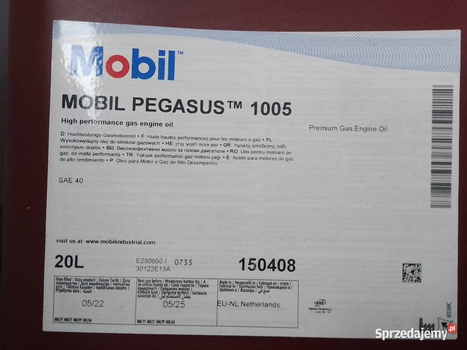 Olej Mobil PEGASUS TM 1005 Oleje silnikowe śląskie Przystajń sprzedam