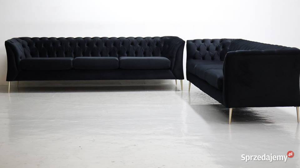 STY DESIGN WIELKA SOFA 33 kanapa czarny welur Poznań