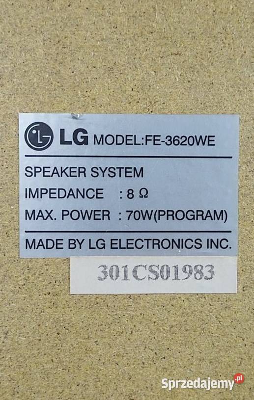 ZESTAW GŁOŚNIKÓW do kina domowego LG DA3630 LG sprzedam