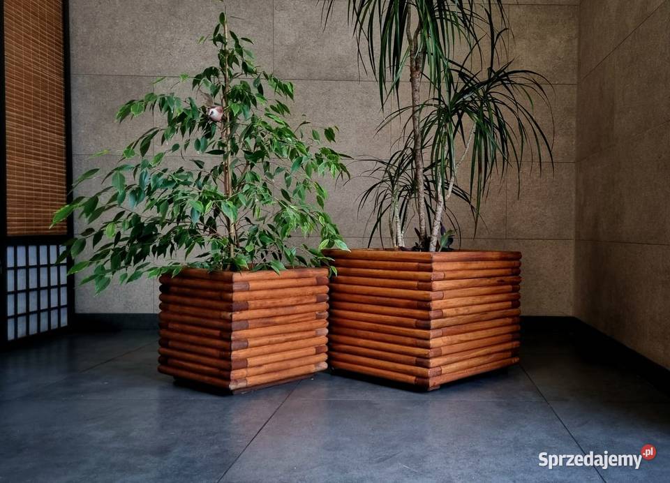 Donice nowoczesne 3D drewniane Zestaw 2 donic Kalety