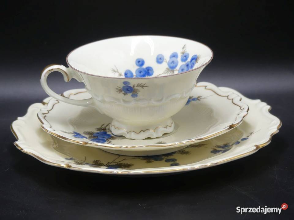 Komplet śniadaniowy Sorau Żary niebieskie Mimozy wielkopolskie Poznań