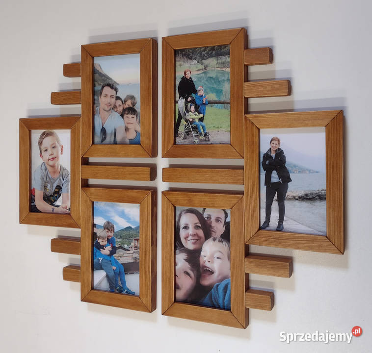 Drewniana Multirama Ramka na 6 zdjęć 10x15 Warszawa