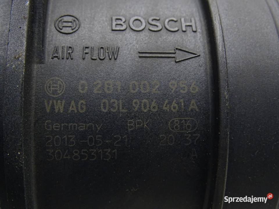 PRZEPŁYWOMIERZ POWIETRZA 03L906461A VW PASSAT B7 osobowe Przepływomierze