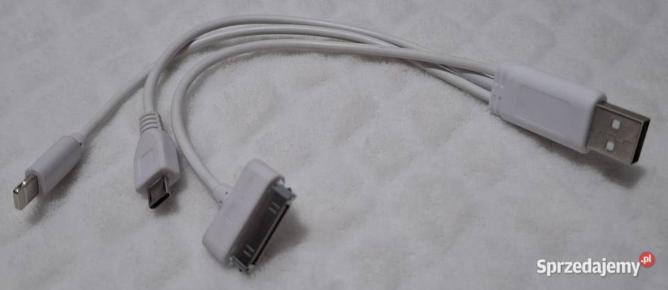 Kabel 3w1 USBA do MicroUSB Lightning iPhoneApple Akcesoria i części Czeladź