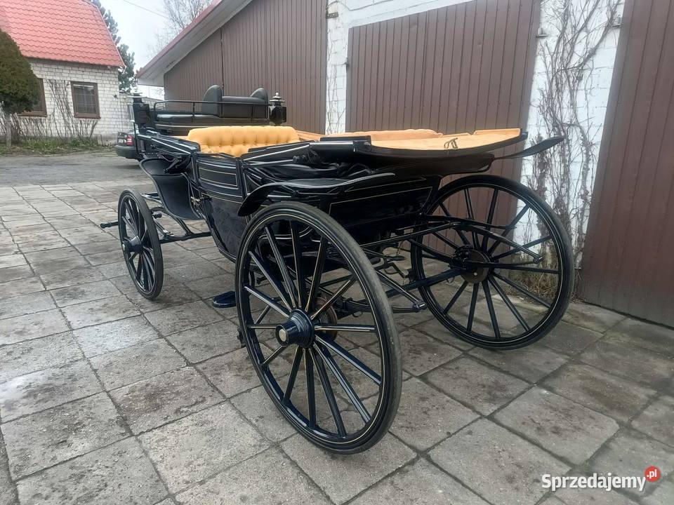Powóz typ Landauer granatowy Bryczka Lando Dobroń