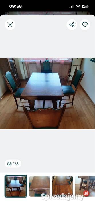 Stół z czterema krzesłami stylowy i piękny Katowice