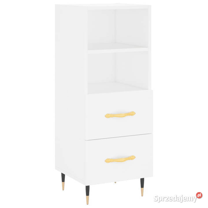 Wysoka szafka biała 345x34x180 materiał