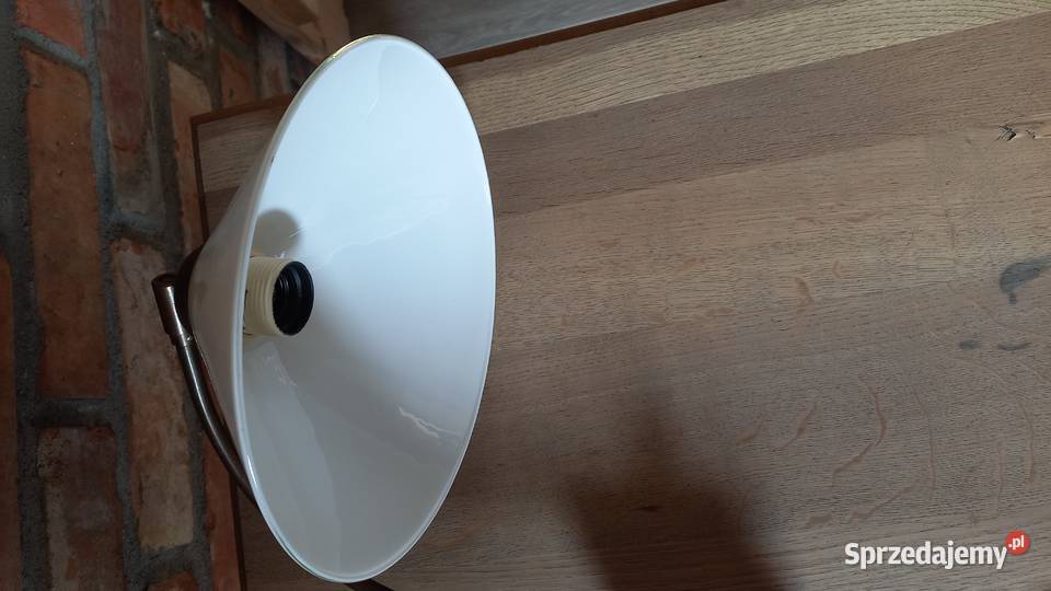 Kinkiet ścienny metalowy mosiężny ze szklanym Gawroniec