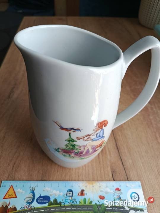 Bajkowy dzbanek dzieci porcelana PRL Chodzież