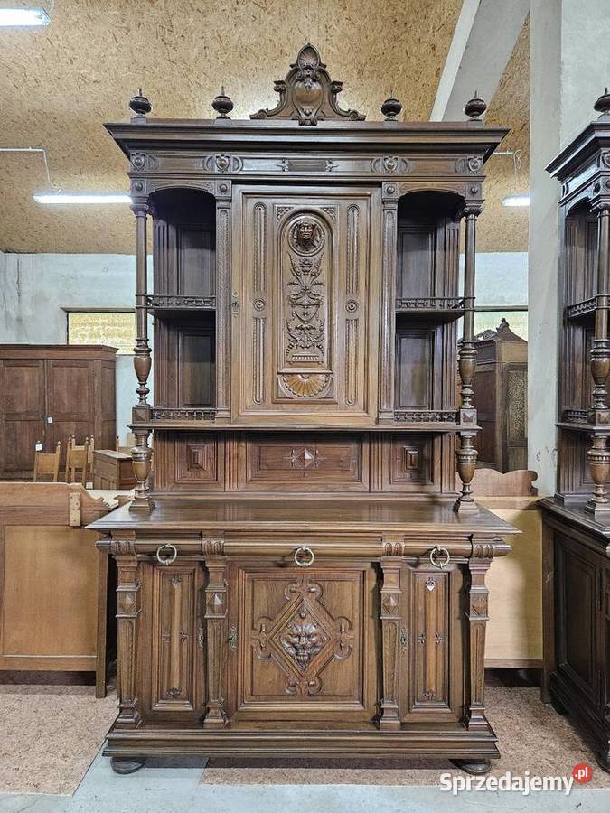 Potężny stary kredens eklektyczny z Francji Kredensy i witryny Dom i Ogród