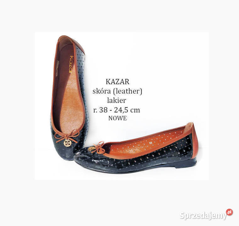 Kazar baleriny skóra lakier r 38 245 NOWE skóra Gdańsk sprzedam