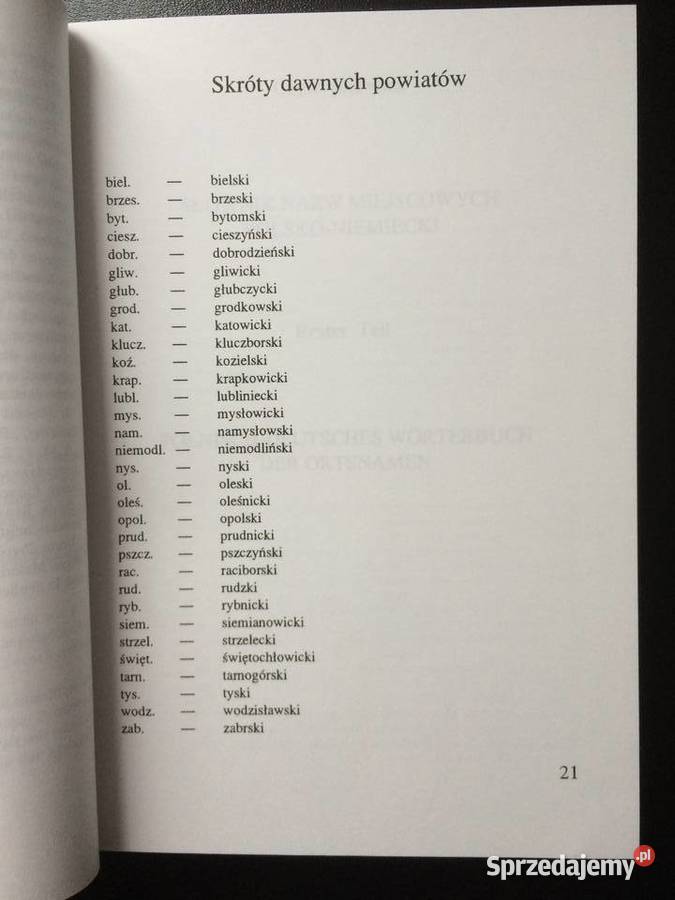 2734 Polsko Niemiecki Słownik Nazw Miejscowych zachodniopomorskie sprzedam