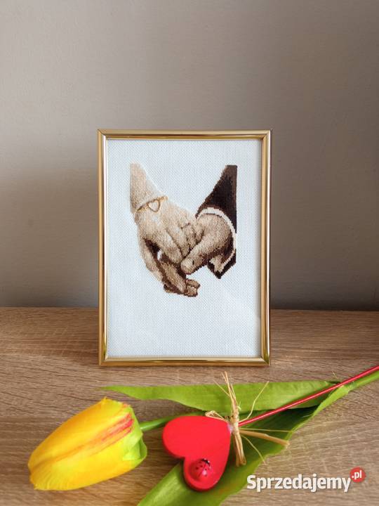 Pamiątka ślubu rękodzieło haft krzyżykowy Olsztyn