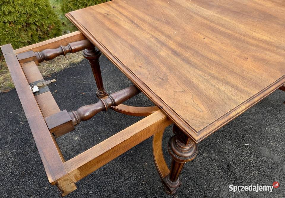 Orzechowy rozkładany stół eklektyczny komplet z zachodniopomorskie Szczecin