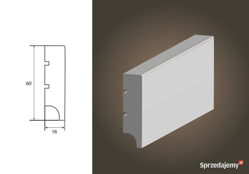 Listwa przypodłogowa MDF Basic R1 wewnętrzne Zielona Góra