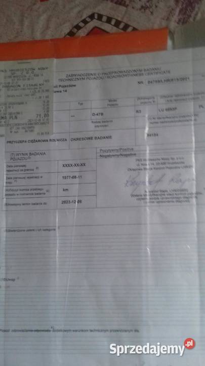 Sprzedam przyczepę AUTOSAN D47 z dokumentami Hrubieszów