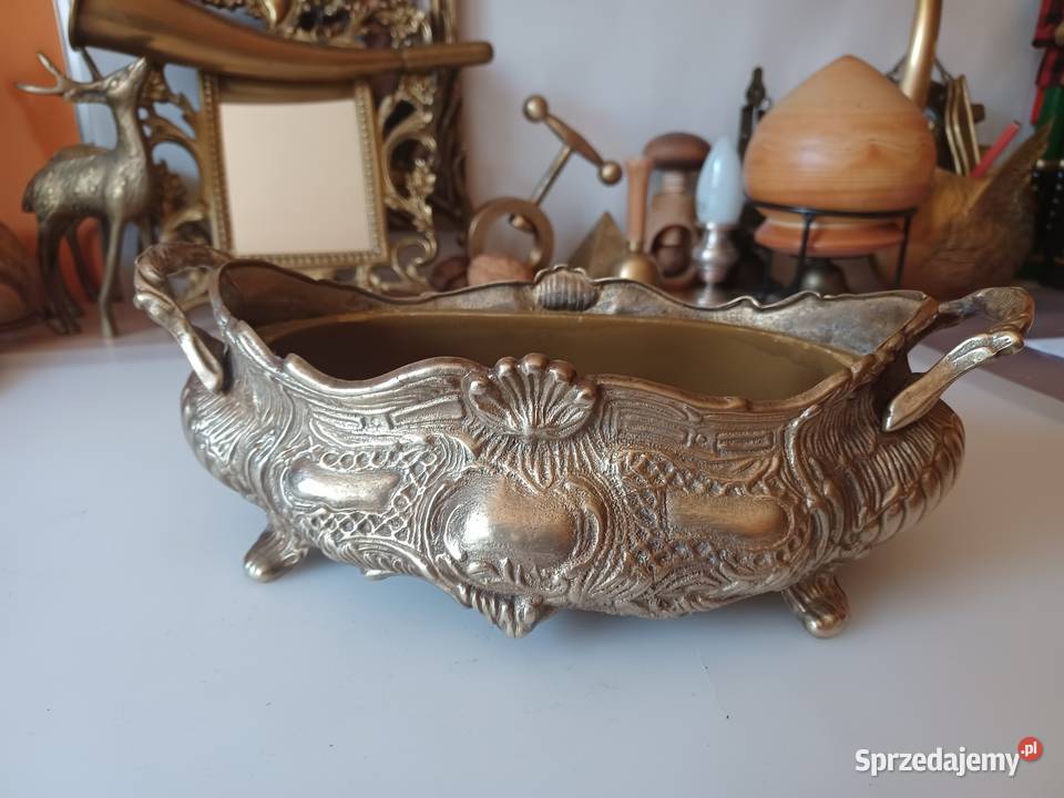 Piękna mosiężna żardiniera Poznań