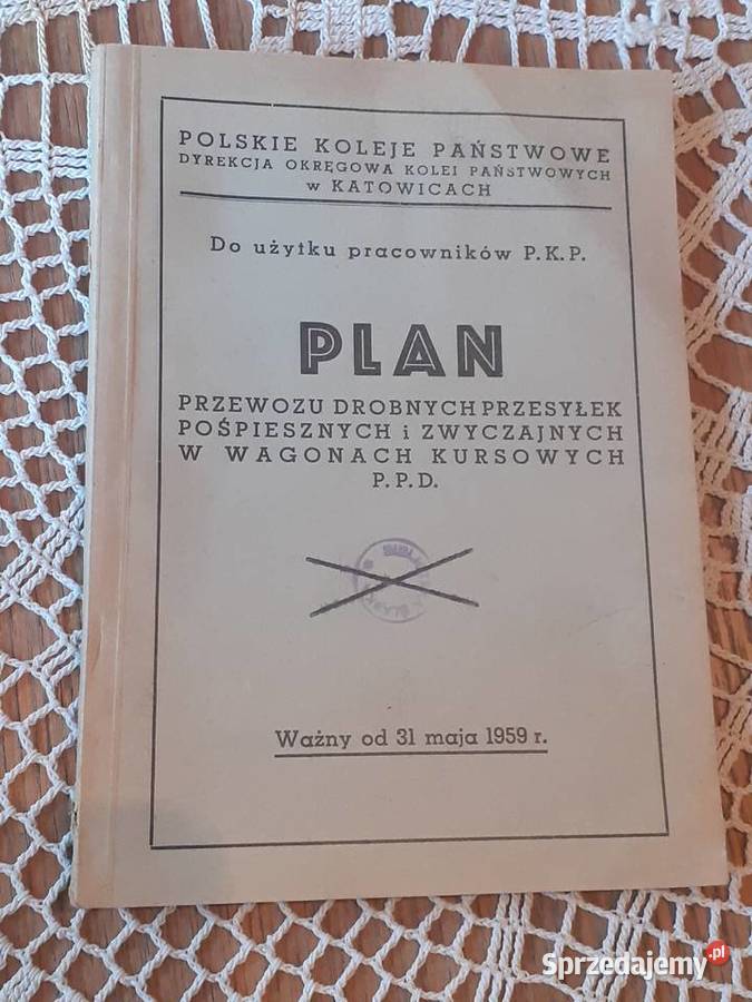 PKP Plan przewozu drobnych przesyłek PKP 1959 r Chorzów