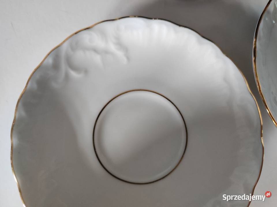 porcelanowa filiżanka z talerzykiem Ćmielów