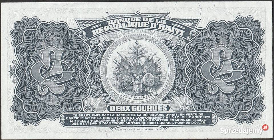 HAITI 2 GOURDES 1992 STAN BANKOWY UNC sprzedam