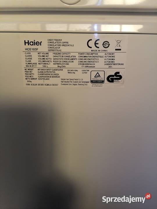 Sprzedam zamrażarkę skrzyniową Haier 100l wolnostojące Bielsko-Biała