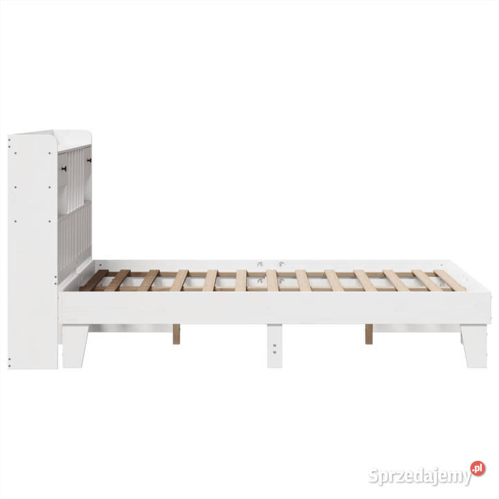 Rama łóżka bez materaca biała lite drewno 141cm sprzedam