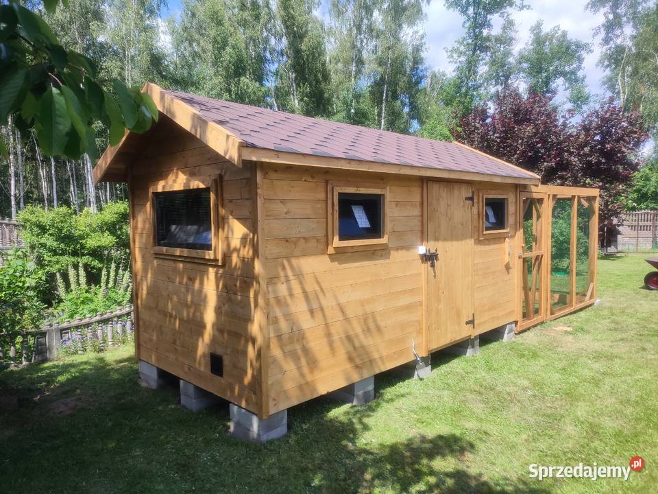 KURNIK 2x4m Gołębnik ocieplany z wolierą 2x3 Ptaki Sochaczew