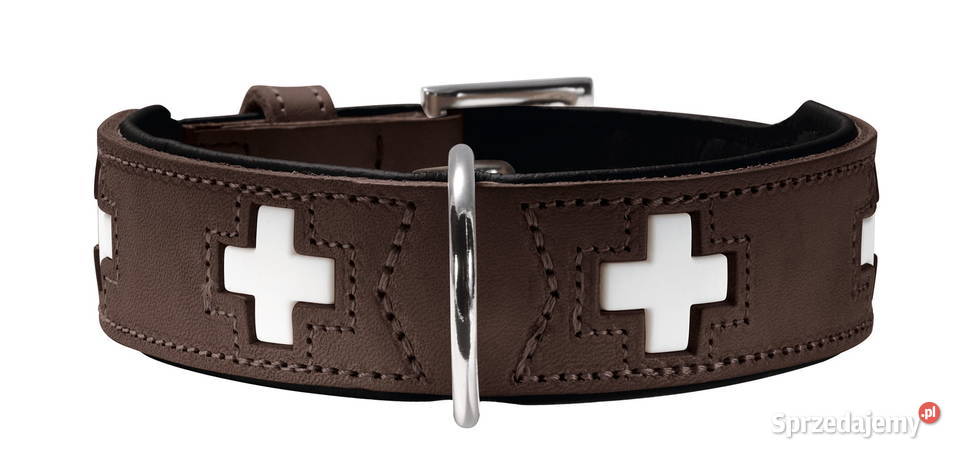 Skórzana obroża psa Swiss Hunter M brązowa