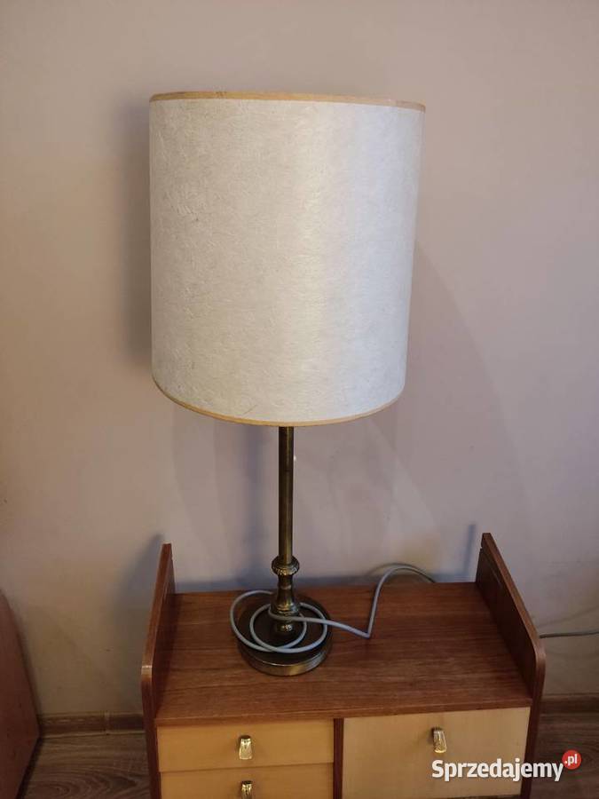 Lampa stara stołowa z abażurem