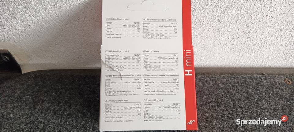 Żarówki LED H7 H18 650K Białe 2 Żarówki samochodowe Łagów sprzedam