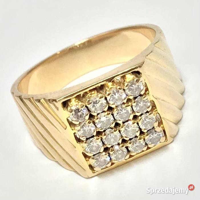 Złoty PIERŚCIONEK 900 22K DIAMENTY 056ct cud r14 Warszawa