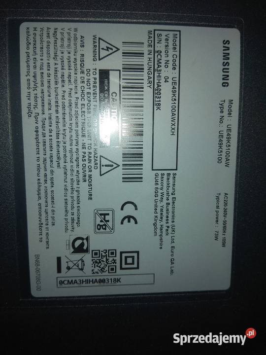 Telewizor Samsung uszkodzony wyświetlacz Kraków