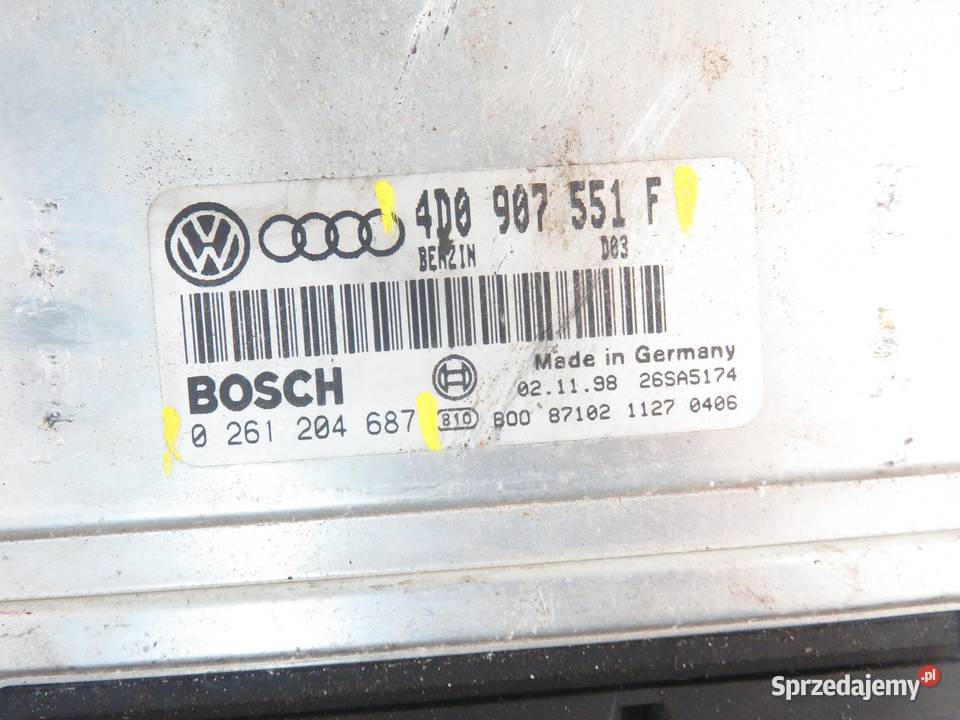 STEROWNIK AUDI A6 C5 28 4D0907551F 0261204687 sprzedam