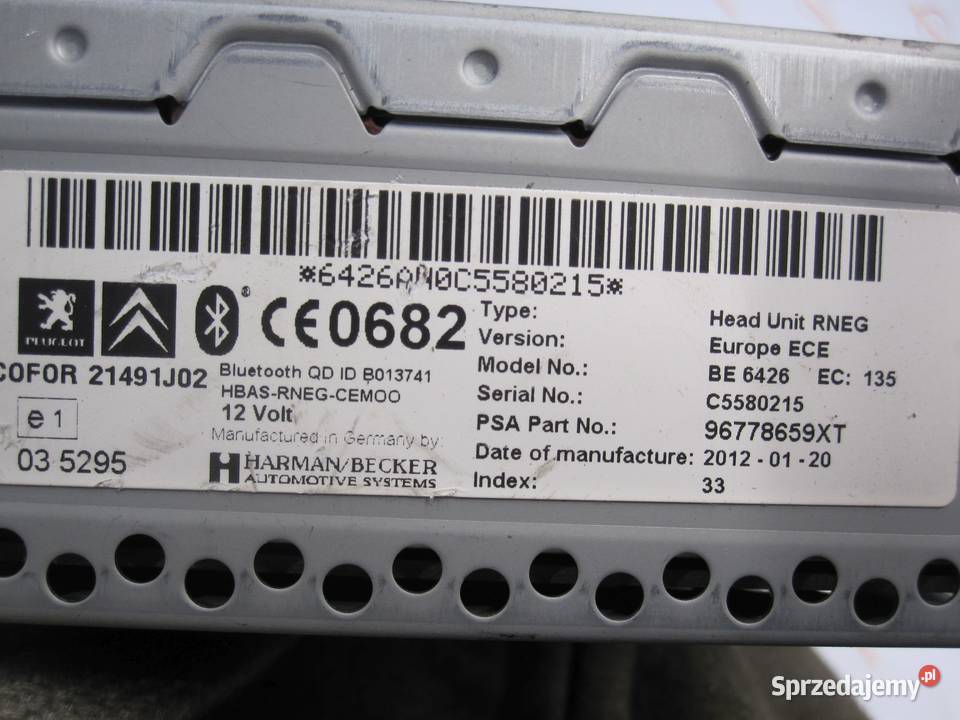 PEUGEOT 3008 I 12r radio CD nawigacja 96778659XT Kielce